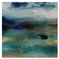 Melitta Winkler "AEGEAN-SEA" 120x80, Pigmente mit NAXOS-Originalsand im Schattenfugenrahmen