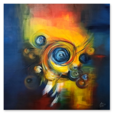 Bild Melitta Winkler "Secret trails to AI" 100x100, Pigmente auf Leinwand